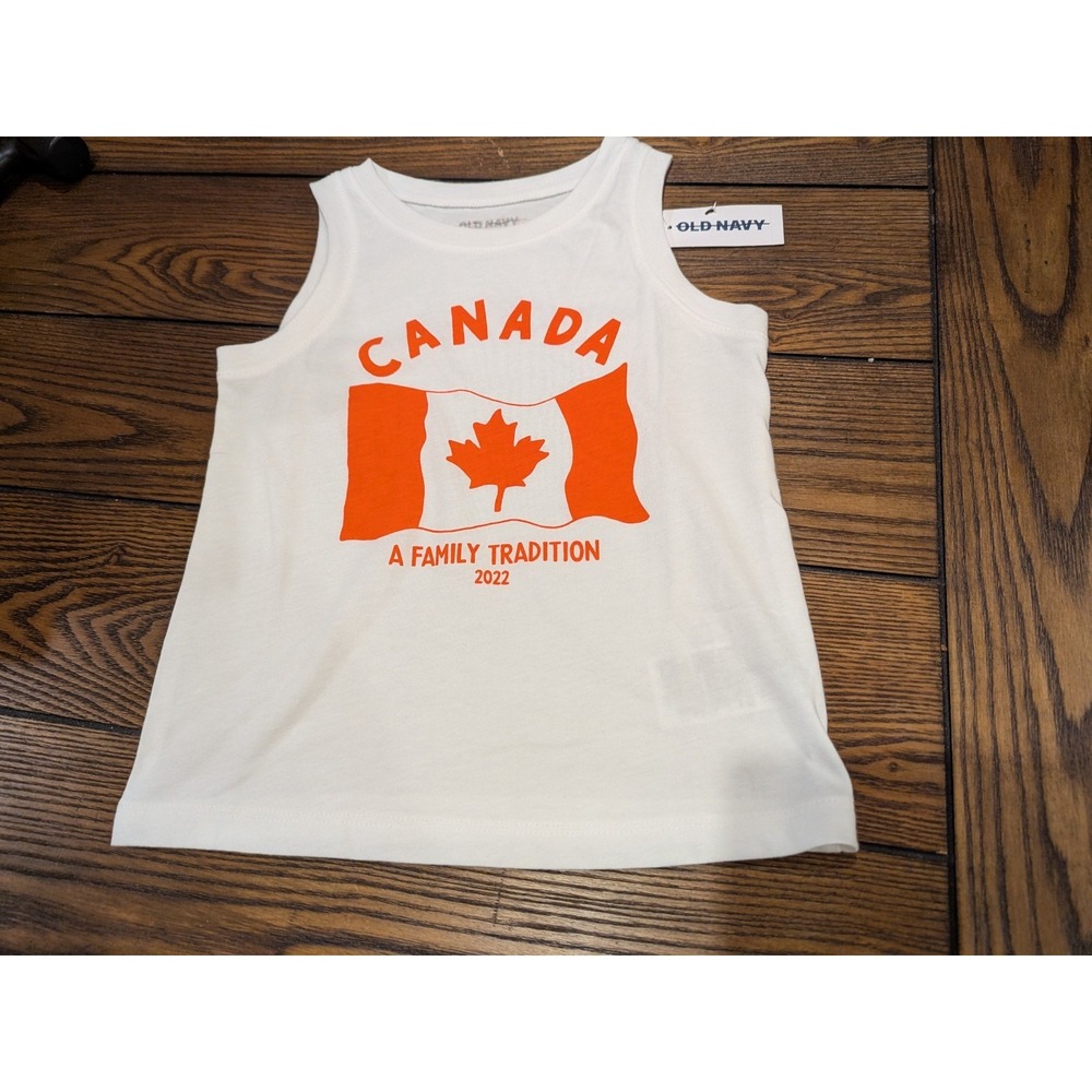 Old Navy Kids‎ Canada Day Tank Top White 2T  NWT